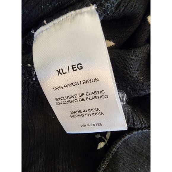 BILA Black and White Print Sleeveless Runched Waist 100% Rayon Midi Dress SZ XL - Picture 7 of 8